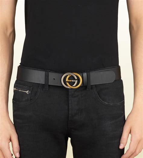 gucci womens belt black|Gucci interlocking belt women's.